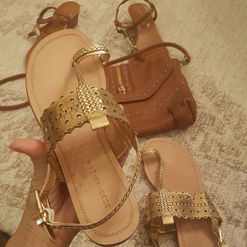 Nwt Bcbg gold sandals, brand new